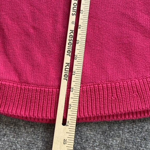 Talbots Sweater Womens M Petite Pink Cable Knit Pullover Barbiecore Cuff Sleeves - Picture 8 of 10